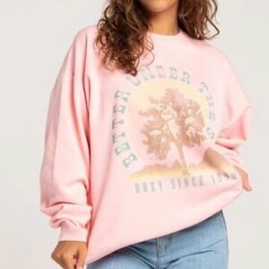 Roxy better under the sun oversized , pink sweatshirt, size medium.